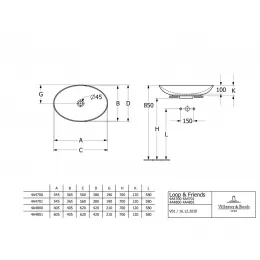 Раковина накладная Villeroy & Boch Loop&Friends 62 x 42 см Graphite CeramicPlus 4A4800i4