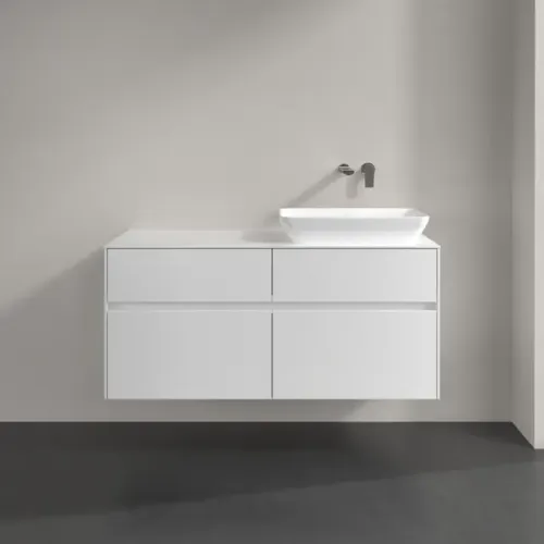Villeroy & Boch Collaro Тумба под раковину, с подсветкой, 4 выдвижных ящика, 1200 x 548 x 500 mm, Glossy White / Glossy White C114B0DH