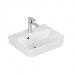 Villeroy & Boch O.novo Раковина компактная, 450 x 370 x 160 mm, Альпийский белый AntiBac CeramicPlus, с переливом, задняя сторона и нижняя сторона шлифованные 43444GT2