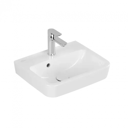 Villeroy & Boch O.novo Раковина компактная, 450 x 370 x 160 mm, Альпийский белый AntiBac CeramicPlus, с переливом, задняя сторона и нижняя сторона шлифованные 43444GT2