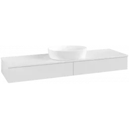 Villeroy & Boch Antao Тумба под раковину, 2 выдвижных ящика, 1600 x 190 x 500 mm, лицевая поверхность без текстурированной отделки, Glossy White Lacquer / Glossy White Lacquer K14010GF