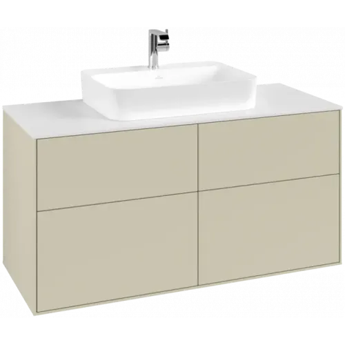 Villeroy & Boch Finion Тумба под раковину, с подсветкой, 4 выдвижных ящика, 1200 x 603 x 501 mm, Silk Grey Matt Lacquer G38100HJ
