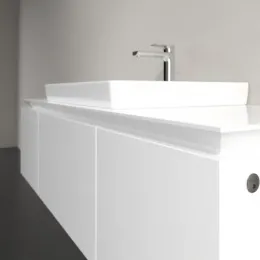 Villeroy & Boch Legato Тумба под раковину, с подсветкой, 3 выдвижных ящика, 1400 x 380 x 500 mm, Glossy White / Glossy White B684L0DH