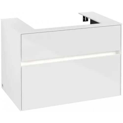 Villeroy & Boch Collaro Тумба под раковину, с подсветкой, 2 выдвижных ящика, 800 x 548 x 500 mm, Glossy White / Glossy White C080B0DH