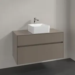 Villeroy & Boch Collaro Тумба под раковину, 2 выдвижных ящика, 1000 x 548 x 500 mm, Truffle Grey / Truffle Grey C03800VG