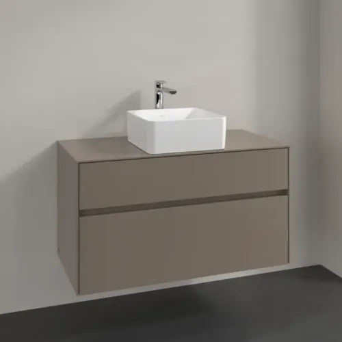 Villeroy & Boch Collaro Тумба под раковину, 2 выдвижных ящика, 1000 x 548 x 500 mm, Truffle Grey / Truffle Grey C03800VG