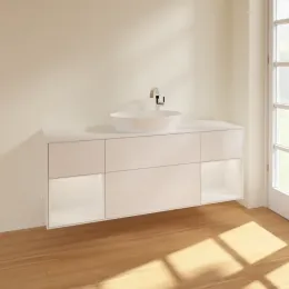 Villeroy & Boch Finion Тумба под раковину, с подсветкой, 4 выдвижных ящика, 1600 x 603 x 501 mm, Glossy White Lacquer / Glossy White Lacquer F981GFGF