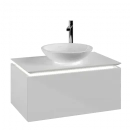 Villeroy & Boch Legato Тумба под раковину, с подсветкой, 1 выдвижной ящик, 800 x 380 x 500 mm, Glossy White / Glossy White B569L0DH