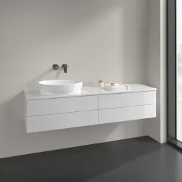 Villeroy & Boch Antao Тумба под раковину, с подсветкой, 4 выдвижных ящика, 1600 x 360 x 500 mm, лицевая поверхность без текстурированной отделки, Glossy White Lacquer / Glossy White Lacquer L26010GF