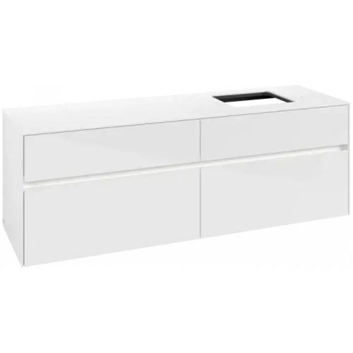 Villeroy & Boch Collaro Тумба под раковину, с подсветкой, 4 выдвижных ящика, 1600 x 548 x 500 mm, Glossy White / Glossy White C136B0DH