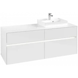 Villeroy & Boch Collaro Тумба под раковину, с подсветкой, 4 выдвижных ящика, 1400 x 548 x 500 mm, Glossy White / Glossy White C075B0DH