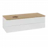 Villeroy & Boch Antao Тумба под раковину, 2 выдвижных ящика, 1200 x 360 x 500 mm, лицевая поверхность без текстурированной отделки, Glossy White Lacquer / Honey Oak K22051GF