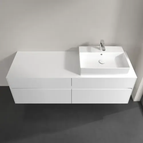 Villeroy & Boch Collaro Тумба под раковину, с подсветкой, 4 выдвижных ящика, 1600 x 548 x 500 mm, Glossy White / Glossy White C136B0DH