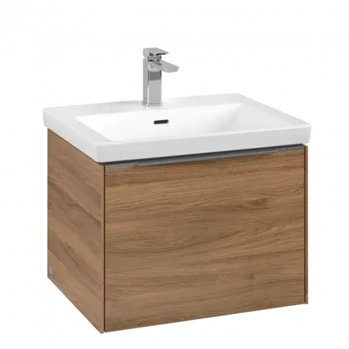 Villeroy & Boch Subway 3.0 Тумба под раковину, с подсветкой, 1 выдвижной ящик, 572 x 429 x 478 mm, Oak Kansas C577L0RH