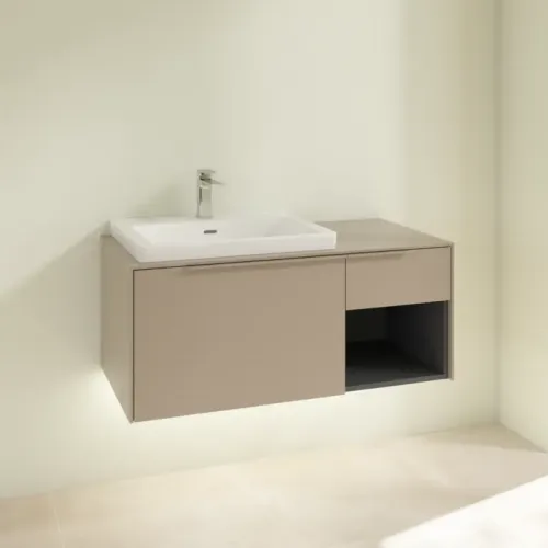 Villeroy & Boch Subway 3.0 Тумба под раковину, с подсветкой, 2 выдвижных ящика, 1001 x 423 x 516 mm, Taupe / Taupe C572L2VM