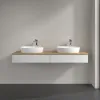 Villeroy & Boch Antao Тумба под раковину, с подсветкой, 2 выдвижных ящика, 1600 x 190 x 500 mm, лицевая поверхность без текстурированной отделки, Glossy White Lacquer / Honey Oak L17051GF