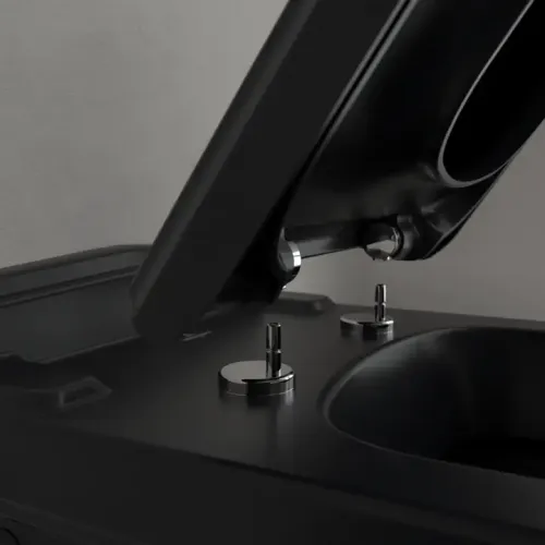 Villeroy & Boch Hommage Унитаз с вертикальным смывом, настенный, Pure Black CeramicPlus 6661B0R7