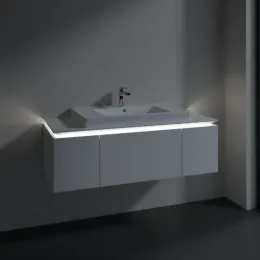 Villeroy & Boch Legato Тумба под раковину, с подсветкой, 3 выдвижных ящика, 1200 x 380 x 500 mm, Glossy White / Glossy White B696L0DH