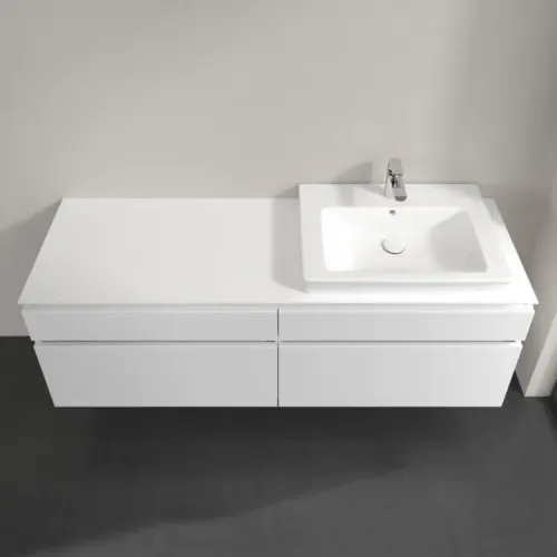 Villeroy & Boch Legato Тумба под раковину, 4 выдвижных ящика, 1600 x 550 x 500 mm, Glossy White / Glossy White B69100DH