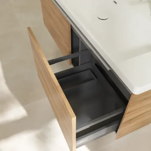 Villeroy & Boch Subway 3.0 Тумба под раковину, 2 выдвижных ящика, 1272 x 429 x 478 mm, Oak Kansas C60100RH