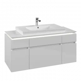 Villeroy & Boch Legato Тумба под раковину, с подсветкой, 5 выдвижных ящиков, 1200 x 550 x 500 mm, Glossy White / Glossy White B697L0DH