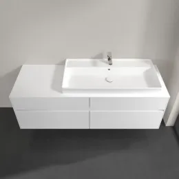 Villeroy & Boch Collaro Тумба под раковину, с подсветкой, 4 выдвижных ящика, 1600 x 548 x 500 mm, Glossy White / Glossy White C030B0DH