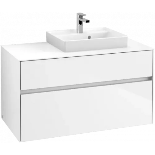 Villeroy & Boch Collaro Тумба под раковину, 2 выдвижных ящика, 1000 x 548 x 500 mm, Glossy White / Glossy White C01500DH