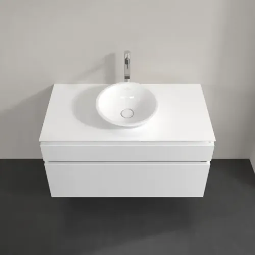Villeroy & Boch Legato Тумба под раковину, 2 выдвижных ящика, 1000 x 550 x 500 mm, Glossy White / Glossy White B57200DH