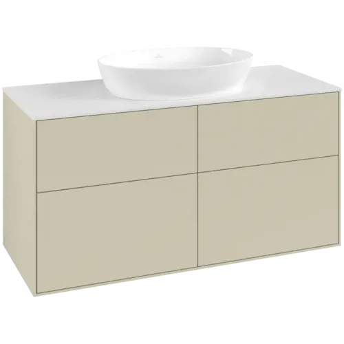Villeroy & Boch Finion Тумба под раковину, с подсветкой, 4 выдвижных ящика, 1200 x 603 x 501 mm, Silk Grey Matt Lacquer GA3100HJ