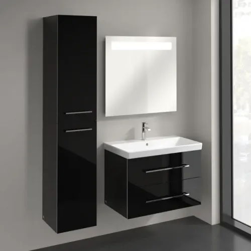 Villeroy & Boch Avento Шкаф-пенал, 2 двери, 350 x 1760 x 404 mm, Стекло черное A89400B3