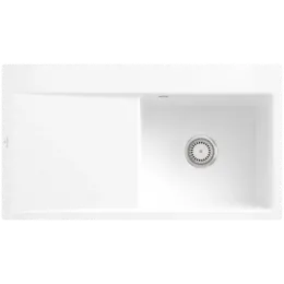 Villeroy & Boch Subway Style 50 Flat Мойка, включая Комплект слива с ручным управлением, выкл Керамика, 880 x 490 mm, Альпийский белый CeramicPlus 33511FR1