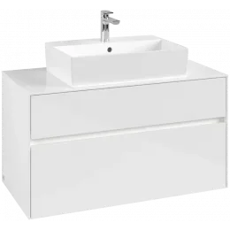 Villeroy & Boch Collaro Тумба под раковину, с подсветкой, 2 выдвижных ящика, 1000 x 548 x 500 mm, Glossy White / Glossy White C125B0DH
