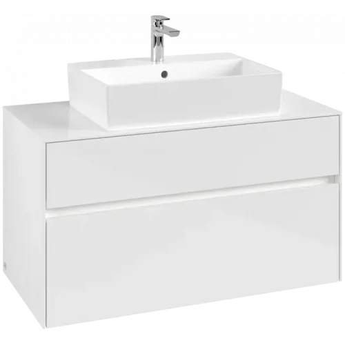 Villeroy & Boch Collaro Тумба под раковину, с подсветкой, 2 выдвижных ящика, 1000 x 548 x 500 mm, Glossy White / Glossy White C125B0DH