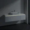 Villeroy & Boch Legato Тумба под раковину, с подсветкой, 3 выдвижных ящика, 1400 x 380 x 500 mm, Glossy White / Glossy White B759L0DH