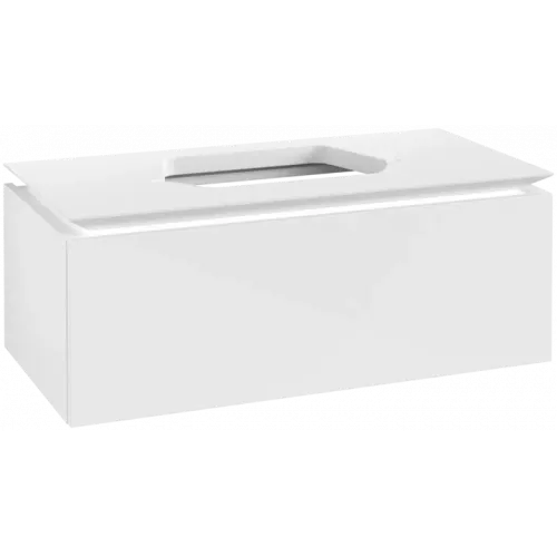 Villeroy & Boch Legato Тумба под раковину, 1 выдвижной ящик, 1000 x 380 x 500 mm, Glossy White / Glossy White B75500DH