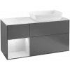 Villeroy & Boch Finion Тумба под раковину, с подсветкой, 3 выдвижных ящика, 1200 x 603 x 501 mm, Silk Grey Matt Lacquer / Silk Grey Matt Lacquer G801HJHJ