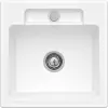 Villeroy & Boch Siluet 50 S flat Мойка, включая Комплект слива с эксцентриком, выкл TitanCeram, 470 x 470 mm, Snow White CeramicPlus 33452FKG