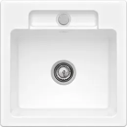Villeroy & Boch Siluet 50 S flat Мойка, включая Комплект слива с эксцентриком, выкл TitanCeram, 470 x 470 mm, Snow White CeramicPlus 33452FKG