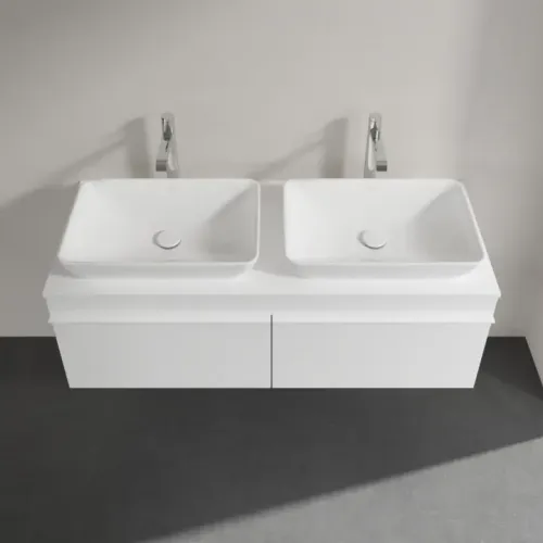 Villeroy & Boch Venticello Тумба под раковину, 2 выдвижных ящика, 1257 x 436 x 502 mm, Glossy White / Glossy White A94902DH