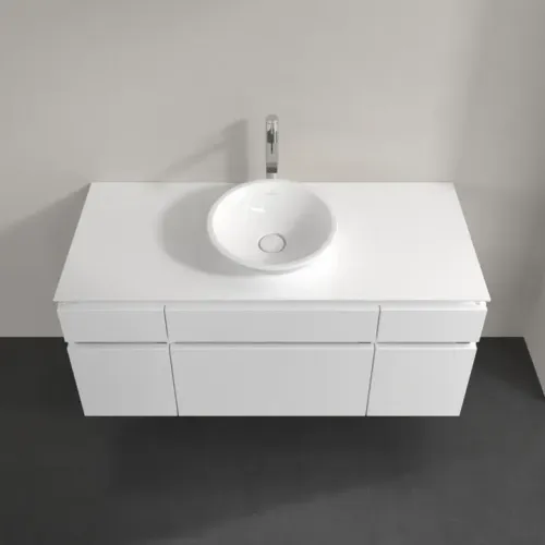 Villeroy & Boch Legato Тумба под раковину, 5 выдвижных ящиков, 1200 x 550 x 500 mm, Glossy White / Glossy White B57800DH