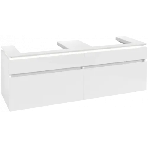 Villeroy & Boch Legato Тумба под раковину, с подсветкой, 4 выдвижных ящика, 1600 x 550 x 500 mm, Glossy White / Glossy White B693L0DH