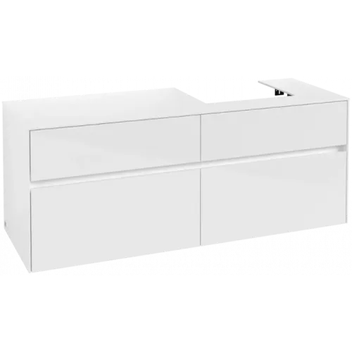 Villeroy & Boch Collaro Тумба под раковину, 4 выдвижных ящика, 1400 x 548 x 500 mm, Glossy White / Glossy White C07500DH