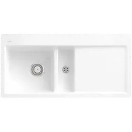 Villeroy & Boch Subway 60 flat Мойка, включая Комплект слива с ручным управлением, выкл Керамика, 965 x 475 mm, Альпийский белый CeramicPlus 67701FR1