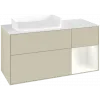 Villeroy & Boch Finion Тумба под раковину, с подсветкой, 3 выдвижных ящика, 1200 x 603 x 501 mm, Silk Grey Matt Lacquer / White Matt Lacquer G691MTHJ