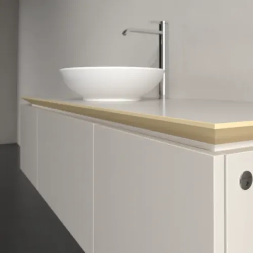 Villeroy & Boch Legato Тумба под раковину, с подсветкой, 3 выдвижных ящика, 1400 x 380 x 500 mm, Soft Grey / Soft Grey B585L0VK