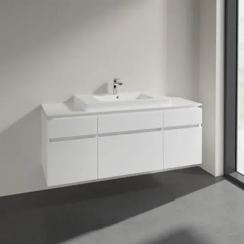 Villeroy & Boch Legato Тумба под раковину, 5 выдвижных ящиков, 1400 x 550 x 500 mm, Glossy White / Glossy White B69900DH