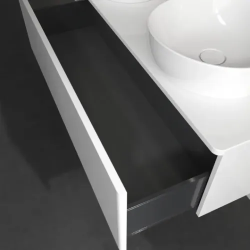 Villeroy & Boch Antao Тумба под раковину, с подсветкой, 1 выдвижной ящик, 1200 x 360 x 500 mm, лицевая поверхность без текстурированной отделки, Glossy White Lacquer / Glossy White Lacquer L35010GF