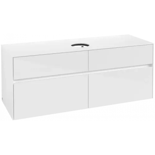 Villeroy & Boch Collaro Тумба под раковину, 4 выдвижных ящика, 1400 x 548 x 500 mm, Glossy White / Glossy White C04500DH