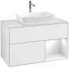 Villeroy & Boch Finion Тумба под раковину, с подсветкой, 2 выдвижных ящика, 1000 x 603 x 501 mm, Glossy White Lacquer / Glossy White Lacquer F781GFGF
