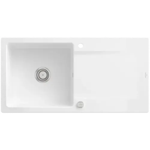 Villeroy & Boch Siluet 60 Мойка, включая Комплект слива с эксцентриком, выкл TitanCeram, 1000 x 510 mm, Альпийский белый CeramicPlus 333602R1